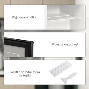 HOMCOM Mini Zamrażarka 35 L, elektryczna, wolnostojąca, 45 W, mini skrzynia mroźnicza, 47 x 44,2 x 48,8 cm, Czarna