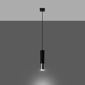 Lampa wisząca LOOPEZ 1 czarna/chrom SOLLUX  LIGHTING