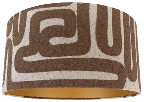 Brązowy abażur z tkaniny z beżowym wnętrzem 50/50/25 Nowoczesny