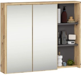 Komplet mebli łazienkowych dąb artisan+grafit A4-C71