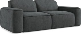 3-osobowa kanapa modułowa - z tkaniny szenilowej - ciemny szary - OMAO