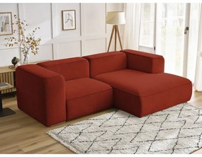 Ceglasty narożnik z materiału bouclé (prawostronny) Zephyr – Bobochic Paris