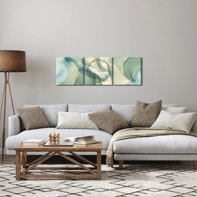 Obraz - Atramentowa abstracja (z zegarem) (90x30 cm)