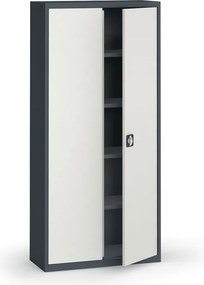 Szafa metalowa, 1950 x 950 x 400 mm, 4 półki, grafitowy / szary