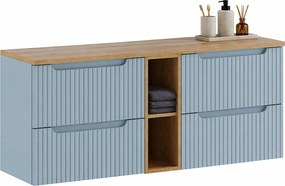 Niebieska szafka łązienkowa pod umywalkę 140 cm A3-F14