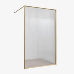 Mampara Prysznicowa Stała Ze Szkła Hartowanego 5 Mm I Aluminium Trafalgar Przezroczyste Szkło Ryflowane & 80 X 195 Cm & Szczotkowane Złoto - Sklum