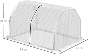 Outsunny Mini Szklarnia Tunel Foliowy Odporny na Warunki Atmosferyczne Łatwy Transport Zielony 99x71x60cm | Aosom PL
