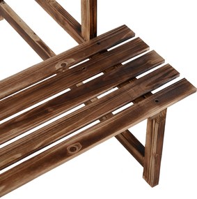 Outsunny regał na rośliny półka na kwiaty regał na kwiaty półka na rośliny stojak na kwiaty 3 stopnie drewno jodłowe kolor ciemnobrązowy 100 x 80 x 80 cm