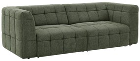 Kanapa 3-osobowa z elektrycznym wysuwanym siedziskiem i zieloną tapicerką - NELOSA