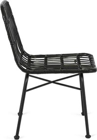 Krzesło Ogrodowe Rattanowe WALDI Czarne Boho