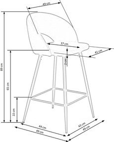 Beżowy welurowy hoker metalowy B7-N41