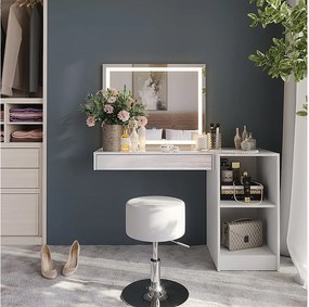 Stół do toalety biały/biały wysoki połysk 120x50.1x76 sherry