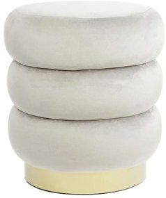 Jasnoszary aksamitny puf Kimi – Light &amp; Living
