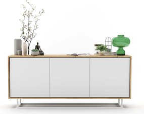 Trzydrzwiowa komoda w stylu loft Apollo 40 dąb wotan/biały