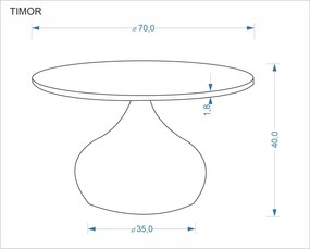 Okrągła ława 70 cm Timor 2 Halmar, trawertyn