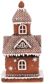 Dekoracja świąteczna Domek z piernika, polyresin, LED, brązowy