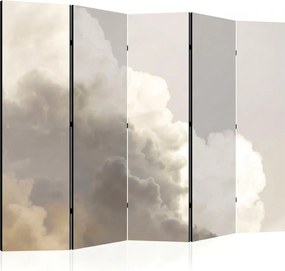 Parawan pokojowy 5-częściowy 225x172 Dwustronny dekoracyjny minimalistyczny atmosferyczny Szary Burzowe Obłoki