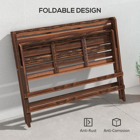 Outsunny Ławka ogrodowa dwuosobowa z oparciem Drewniana Wypalana 122x63x83 cm do 250 kg | Aosom PL