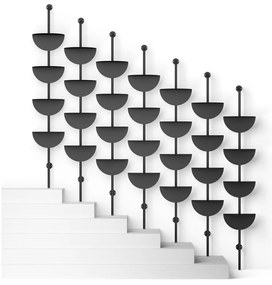Czarny metalowy modułowy system półek 27x203,5 cm Solis – Umbra