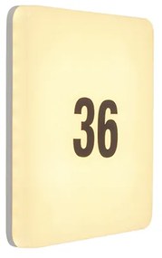 Nowoczesna kwadratowa lampa ścienna w komplecie z LED i arkuszem naklejek z numerami - Plater