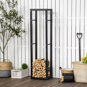 Homcom® Regał Na Drewno Opałowe Stal Czarny
