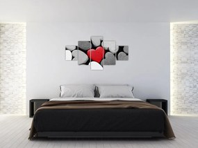Obraz drewnianych serc (125x70 cm)