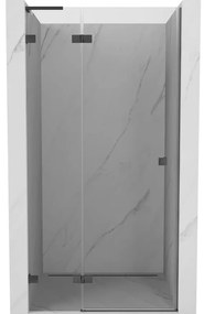 Mexen Lunar L drzwi prysznicowe uchylne lewe 80 cm, transparent, gun gray szczotkowany - 834L-080-000-66-00-L