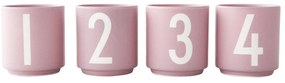 Porcelanowe świeczniki zestaw 4 szt. Mini – Design Letters