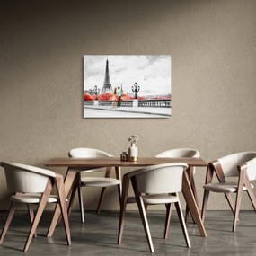 Obraz na szkle - Kochankowie w Paryżu (70x50 cm)