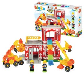 Mochtoys klocki jeżyki pin bricks straż pożarna w kartonie 100 el. + 2 figurki