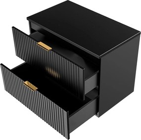 Szafka wisząca podumywalkowa czarna  mat 80 x 46 cm ASTROS Black z blatem