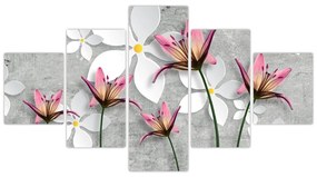 Obraz kwiatowej abstrakcji (125x70 cm)