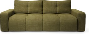 Masseno Sofa DUCA z funkcją spania i pojemnikiem na pościel, Rozkładana sofa - Oliwkowy, FLOW 12