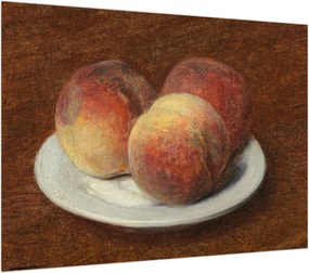 Obraz - Henri Fantin-Latour, Three Peaches on a Plate, reprodukcje (70x50 cm)