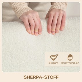 Elegancki Fotel HOMCOM w Skandynawskim Stylu z Tkaniną Sherpa, Kremowy