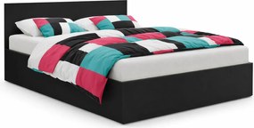 Czarne łóżko z materacem i pojemnikiem 120x200 H5-A37