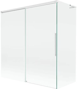 Mexen Rox L parawan nawannowy 2-skrzydłowy rozsuwany 150 + 70 x 150 cm, transparent, biały - 8C9L-150-070-20-00