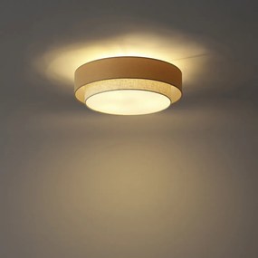 Nowoczesna lampa sufitowa beżowa 50 cm 3-źródła światła - Drum Duo