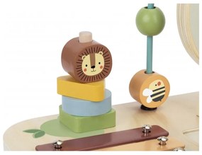 Woopie green drewniany stolik edukacyjny muzyczny labirynt sensoryczny 5w1