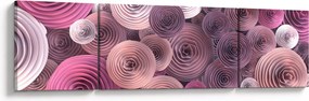 Abstrakcyjny obraz kwiatów róży (170x50 cm)