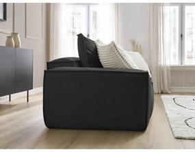 Czarna sofa z imitacji skóry 260 cm Boheme – Bobochic Paris