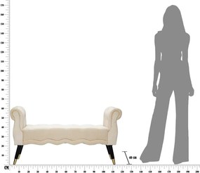 Kremowa aksamitna ławka Paris – Mauro Ferretti