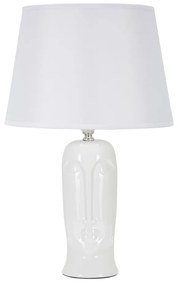Biała ceramiczna lampa stołowa z tekstylnym kloszem (wys. 46 cm) Statua – Mauro Ferretti
