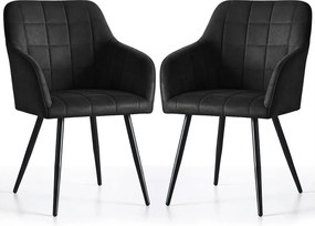 Zestaw 2 czarnych krzeseł tapicerowanych G0-L91