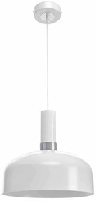 Lampa wisząca MALMO WHITE/CHROME 1xE27, biała, pojedyncza,
