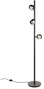 Czarna/w kolorze srebra lampa stojąca LED (wysokość 150 cm) Orbit – Trio Select