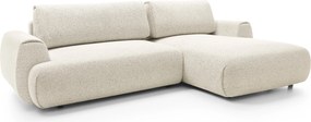 Masseno Narożnik ZEST z funkcją spania i pojemnikiem na pościel Narozniki L, Rozkładana sofa - Kremowy, PUENTE 03