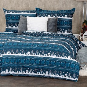 4Home Pościel bawełniana Winter village, 160 x 200 cm, 70 x 80 cm