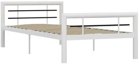 Białe metalowe łóżko pojedyncze 100x200 cm W0-E76