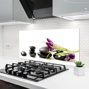 Panel Szklany do Kuchni Pierwsze Krokusy w Akwareli